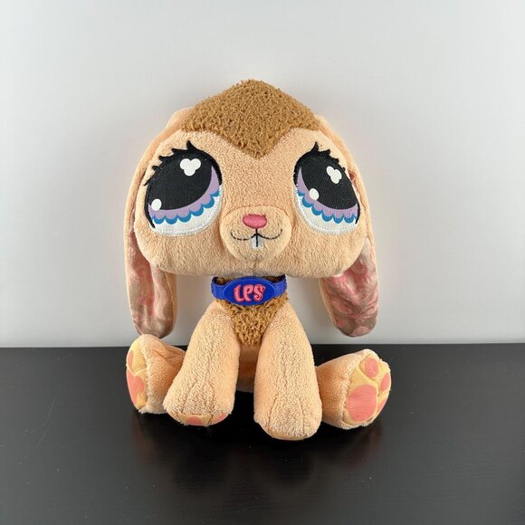Littlest Pet Shop Bunny Rabbit Peach Orange Plush Stuffed Animal Hasbro 9” LPS - Picture 1 of 4